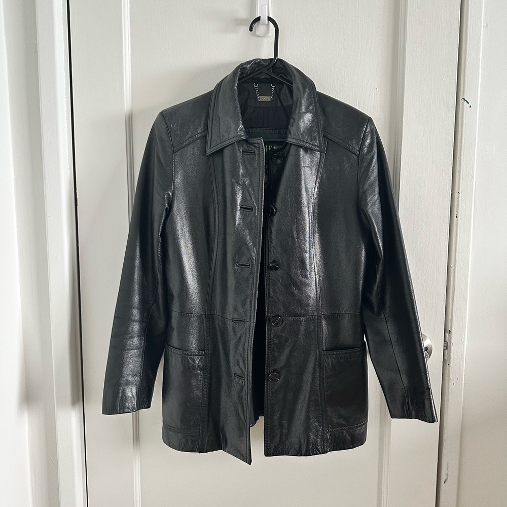 Danier Black Leather Coat
